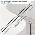 thumbnail image 5 of 10 Pack Iron Balusters Hollow Double Knuckle Stair Spindles Hollow Single Knuckle Iron Spindles 1/2" Square Metal Balusters with 20 Swivel Shoes, 5 of 11