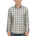 thumbnail image 4 of WOYY Little Boys Plaid Long Sleeve Shirt Unisex Casual Button Down Shirt, Sizes 5-6, 4 of 5