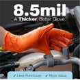 thumbnail image 2 of Orange Nitrile Gloves 8.5 Mil - Powder-Free Puncture-Resistant Protection - Diamond-Texture Work Gloves with Grip, 2 of 4