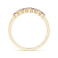 thumbnail image 2 of ANGARA Natural 0.24 Ct. Amethyst with Diamond Non Eternity Stackable Ring in 14K Yellow Gold for Women (Ring Size: 7.5), 2 of 9