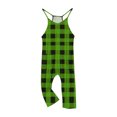 thumbnail image 6 of GERsome Girls' Jumpsuits & Rompers Sleeveless Classic Plaid Long Pants Romper Loose Spaghetti Strap Kids V-Neck Casual Overalls with Pockets 5-14 Years（Size 11-12 Years/Green), 6 of 6