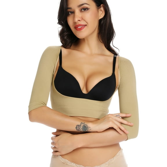 VASLANDA Women's Upper Arm Shaper Slimmer Compression Sleeves Chest Support Shapewear Posture Corrector