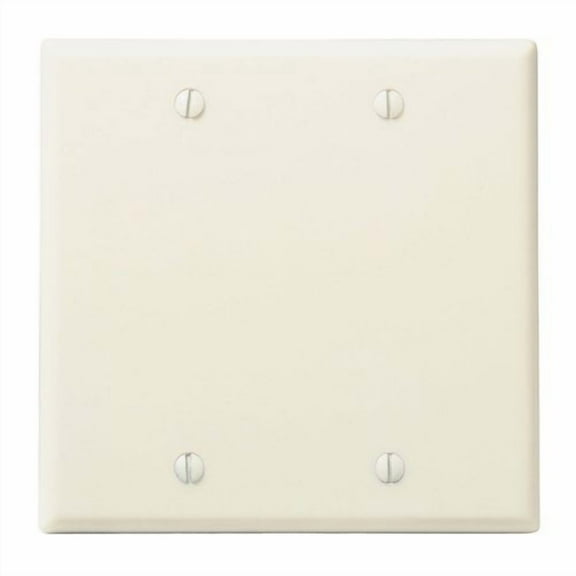 Leviton 82025 Almond Two Gang Blank Wall Plate