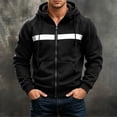 thumbnail image 6 of YUGYXL Mens Zip Up Fleece Lined Reflective Hoodies Sweatshirts Outdoor Workout Loose Pullover Tops with Pockets Black Jacket, 6 of 9