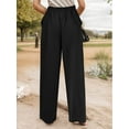 thumbnail image 5 of Sanopy Womens Casual Wide Leg Pants High Waisted Button Down Straight Long Trousers Palazzo Pants, 5 of 6