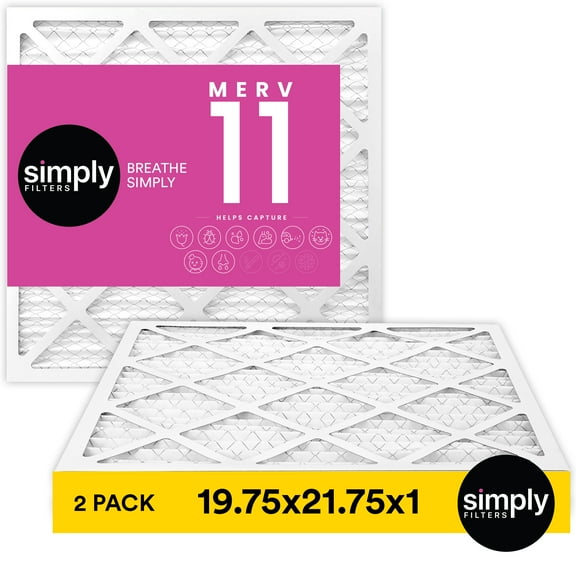 Simply Filters 19.75x21.75x1 MERV 11, MPR 1000, AC Furnace HVAC Air Filter (2 Pack)