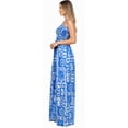 thumbnail image 3 of HAPPY BAY Women's Summer Boho A-Line Slit Maxi Beach Dress Smocked Top Evening Long Strapless Tube Dresses for Women One Size Sapphire, Tribal, 3 of 5