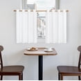 thumbnail image 1 of shiyou-Linen Cafe Curtains 24 Inches Long for Small Window, Short Grommet Light Filtering Privacy Curtains for Kitchen Basement, White, 52W X 24L, 2 Panels, 1 of 4