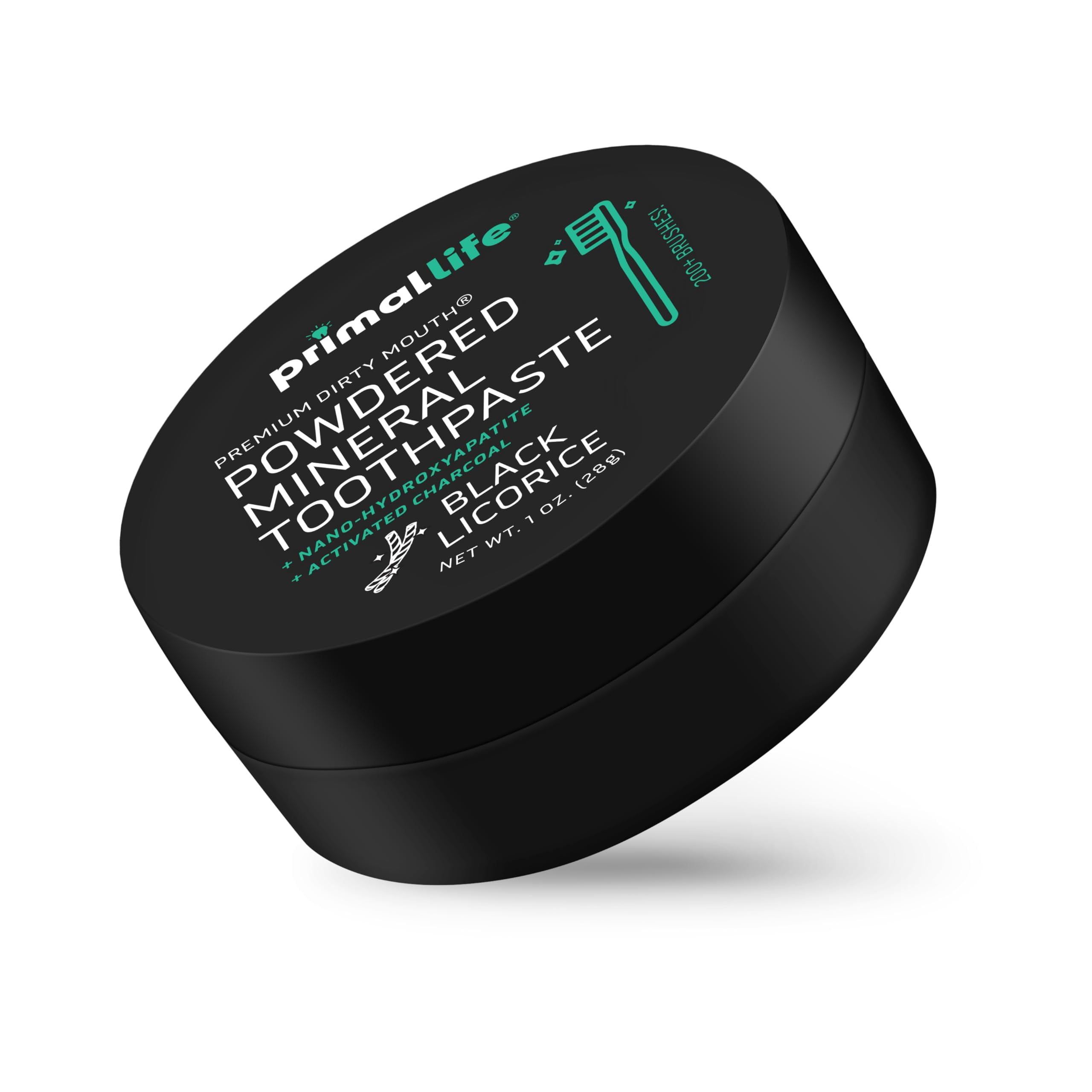 Primal Life Organics Dirty Mouth Toothpowder, Charcoal Black Licorice, 1 oz