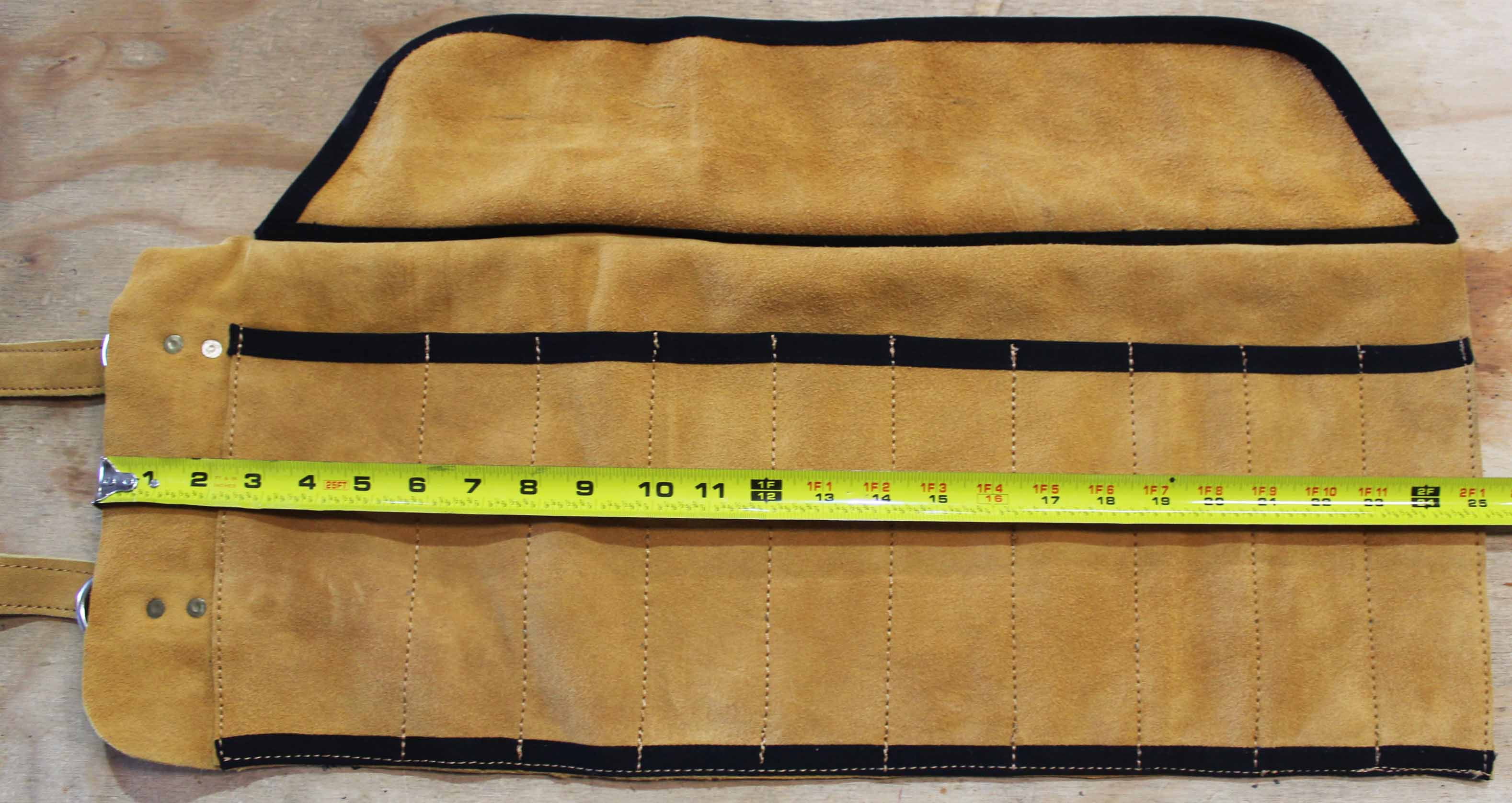Horse Tool Bag 10-Pocket Suede Leather Roll-Up Case 984TS01