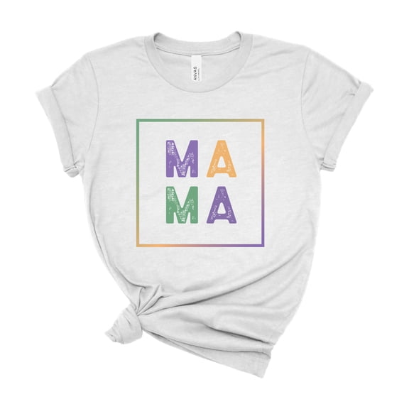 Colorful Mama Letter Shirt for Women and Moms Birthday Gift Cotton T-Shirt