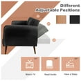 thumbnail image 6 of Gymax Convertible Futon Sofa Bed PU Adjustable Couch Sleeper w/Wood Legs Black, 6 of 10