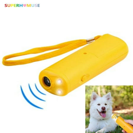 SUPERHOMUSE 3 in 1 Dog Bark Stop Repeller Handheld Ultrasonic Dog Training Anti Bark Control Anti Barking Device - with LED