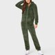 thumbnail image 2 of Gibobby Mono Corto Informal Pijama de manga larga de lana artificial para mujer Casual Color sólido Cremallera Suelto con capucha Mono Pijama Casual Invierno Cálido Rompe Lind(Verdinegro， XL), 2 of 5
