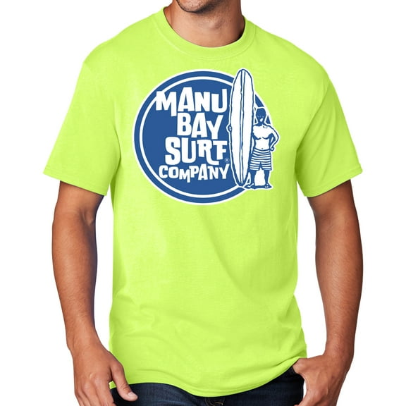 Men's Manu Bay SURFER DUDE T-shirt, 2XL Neon Yellow - TALL