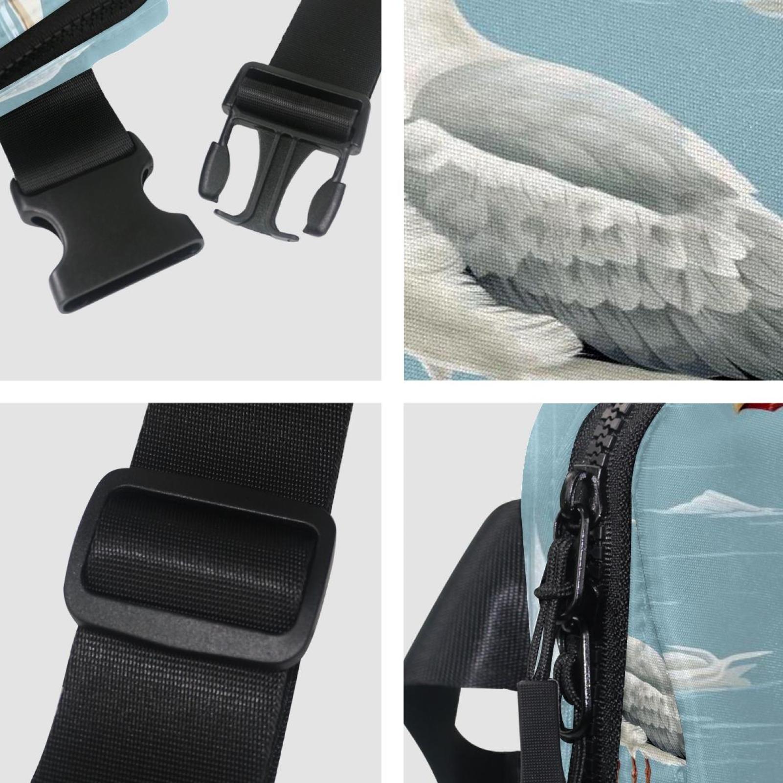 Seagull Adjustable Lightweight Waist Bag Fanny Pack Crossbody Bag with Extension Strap Unisex