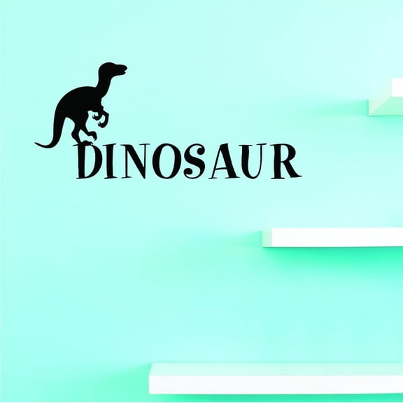 Custom Decals Dinosaur Wall Art Size: 14 X 28 Inches Color: Black