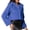 Blue, variant on Women's Plus Size White Faux Fur Coat - Winter Warm Long Sleeve V-Neck Jacket for Cold Weather