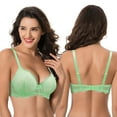 thumbnail image 6 of Curve Muse Women's Plus Size Push Up Add 1 Cup Underwire Perfect Shape Lace Bras-2PK-NUDE,LT-GREEN-34D, 6 of 7