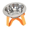 thumbnail image 1 of Comedero elevado para gatos, de acero inoxidable, práctico y fácil de limpiar, moderno, con soporte elevado para gatos, perros pequeños y gatitos. Naranja, 1 of 8