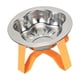 thumbnail image 1 of Comedero elevado para gatos con plato de alimentación de acero inoxidable desmontable y soporte antideslizante Naranja, 1 of 9