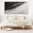 thumbnail image 2 of Large original black and white abstract painting on canvas brown and white texture minimalist wall art wabi sabi wall art black and white painting,(46*91cm)18*36 Inches,Unstretched,Frameless, 2 of 4
