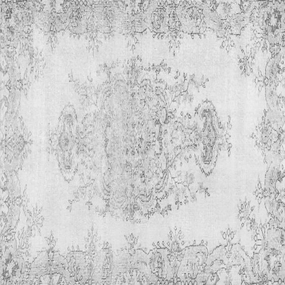 Ahgly Company Indoor Square Persian Gray Traditional Area Rugs, 4' Square