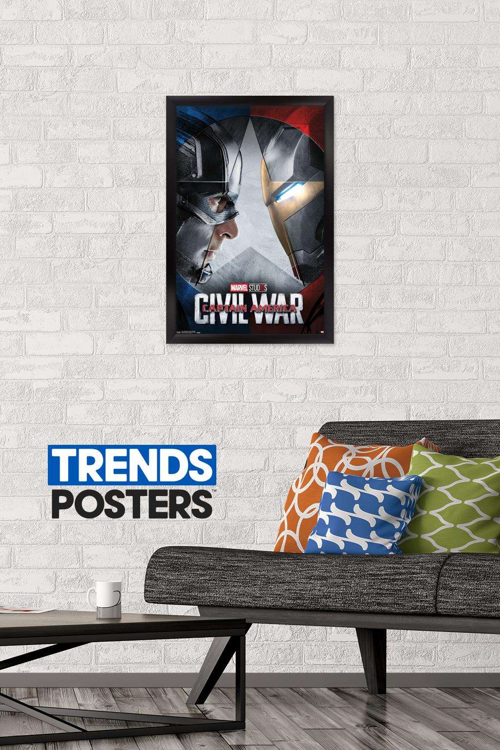 Marvel - Captain America: CiVil War - Faceoff One Sheet Wall Poster, 14.725" x 22.375", Framed