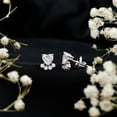 thumbnail image 6 of Rosec Jewels Lab Created Diamond Dog Paw Stud Earrings - EF-VS Quality - Ready to Gift with Jewelry Box, 14K White Gold, 6 of 9