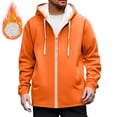 thumbnail image 2 of Men Hoodies Zip Up Sherpa Lined Sweatshirts Heavyweight Thick Warm Fleece Winter Jacket Thermal Coats With Pockets, 2 of 8