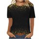 thumbnail image 1 of Fiudx Ofertas de La Semana Blusa de Manga Corta Estampada a La Moda para Mujer, Blusas Informales con Cuello Redondo, 1 of 3