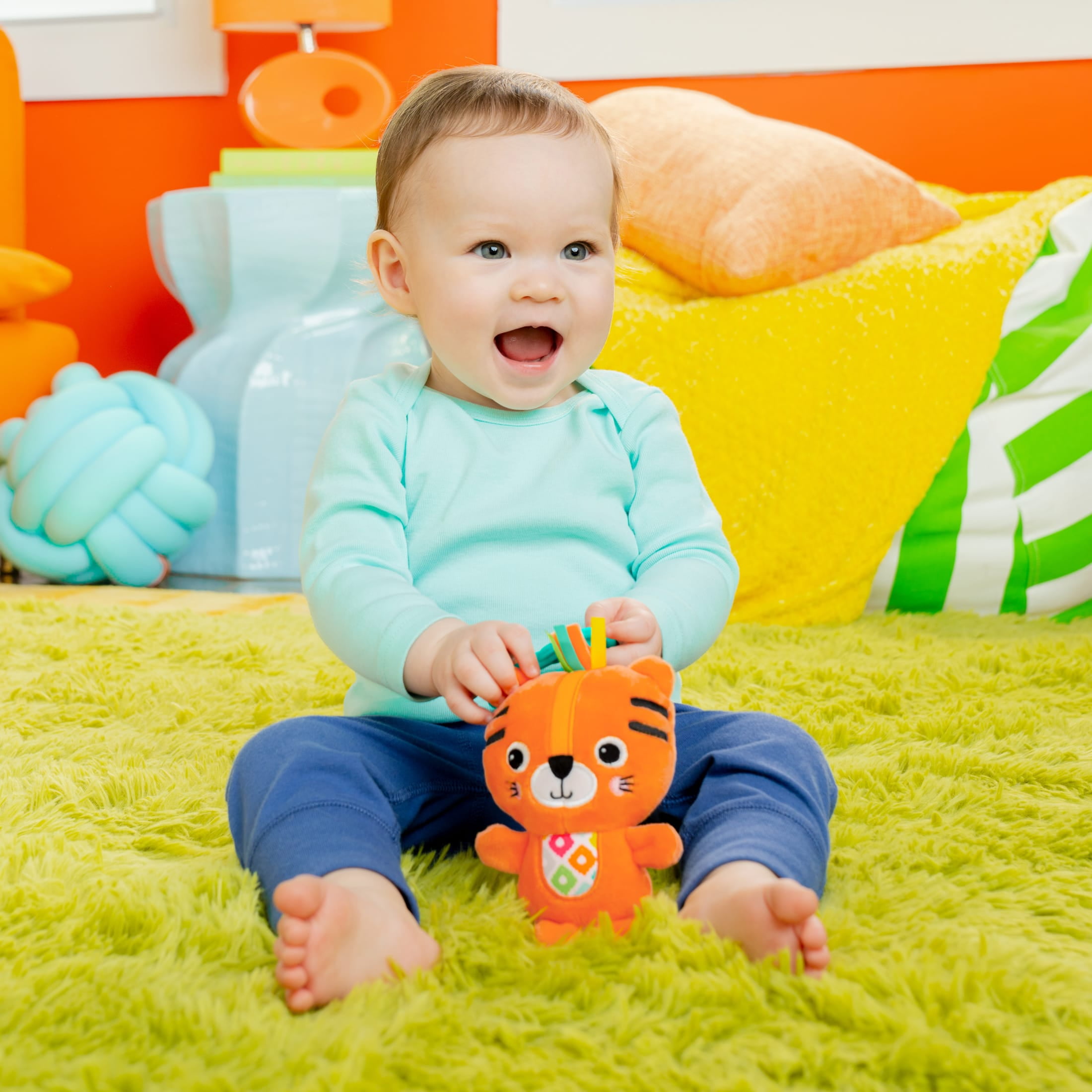Jingle Joy Reach & Rattle Baby Toy for Stroller - Tiger - Unisex, Newborn +