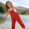 thumbnail image 5 of UAYOTSE Girls Boys Overalls Adjustable Strap Loose Fit Jumpsuits Casual Bib Overalls,Sizes 7-8 Years, 5 of 9