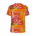 thumbnail image 2 of Daiia Orange Flower Psychedelic Mens Baseball Jersey Button Down Shirts Short Sleeve Sports Uniforms-3X-Large, 2 of 9