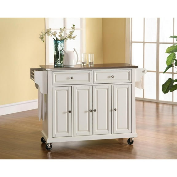 Crosley Furniture Full Size Stainless Steel Top Kitchen Cart