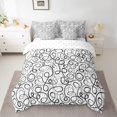thumbnail image 2 of Castle Fairy Abstract Spiral Stripes Bedding Comforter Set 7-Piece for Children Teens Adults,Black Grey Geometric Lines King Bedding Sets,Minimalist Vintage Aesthetic Ultra Soft Bed Sheets, 2 of 8