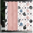 thumbnail image 3 of Ambesonne Abstract Shower Curtain, Retrospective Rounds Print, 69"Wx70"L, Black Dust, 3 of 4