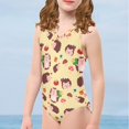 thumbnail image 4 of FOR U DESIGNS Cute Girls Sleeveless Swimsuit Hedgehog Mushroom One Piece V-Neck Swimwear Comfortable Summer Beach Bathing Suit for Kids 11-12T, Yellow, 4 of 8