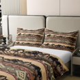thumbnail image 4 of 100% Cotton Horse Bedding Set Aztec Stripes Comforter Cover Queen African Tribal Farm Animals Duvet Cover Ethnic Tribe Arrow Southwest Bedspread Cover Exotic Style Room Decor, Brown, 4 of 6
