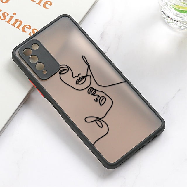 Funda de línea facial abstracta para Huawei P30 Pro, Fundas mate para Huawei P40 Lite P20 Pro Y6 2019 P50 Honor 70 50 20 8x x8 Nova 5T Fivean unisex