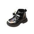 thumbnail image 2 of Bnwani Boots for Girls Ankle PU Leather Fleece Lined Velvet Bow Flat Princess Booties 2-11 Years, 2 of 9