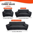 thumbnail image 2 of LABBA Cubre Sala Protector, Fundas de Sillón Elásticas Ajustables para Sofá Individual, Love Seat y Sillón de 3 Plazas, Set de 3 Piezas, Lavables, Color Gris Oscuro, 2 of 11