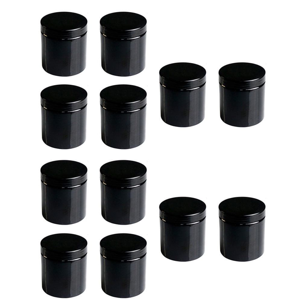 WHAMVOX  12 Pcs Travel Toiletry Containers Jars with Lid Lotion Black Pet Material 9.8X9.2X9.2CM