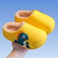 thumbnail image 5 of Fesfesfes Kids Unisex Plush Slippers Closed Toe Warm Fleece Cartoon Dinosaur Home Shoes Toddler Boys Girls Cute Cozy Non-slip Indoor Winter Daily Wear, 5 of 5