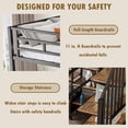 thumbnail image 6 of Bellemave Full Size Metal Loft Bed with Staircase Modern Industrial Loft Bed with Built-in Low Table and Storage Shelves, Full Loft Bed Frame for Teens, Black, 6 of 10