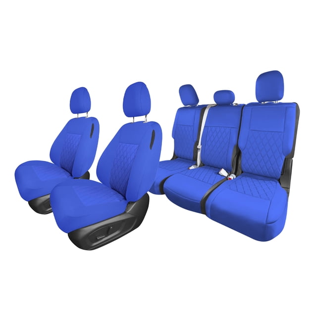 For 2020-2024 Ford Explorer Base FH Group Neoprene Custom Fit Car Seat Covers Water Resistant - Full Set Solid Blue