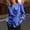 Blue, variant on Tops Side Tie Shirts Wrap V-Neck Long Sleeve Fall Business Fitted Dressy Blouson Blue