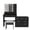 Black+9 drawer, variant on Ktaxon Makeup Vanity with 9 Drawers&USB Charging Station, Vanity Desk with 3 Color Light, Vanity Table Set w/ 9 Drawer Dresser, White