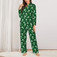 thumbnail image 2 of Yiaed Happy St. Patrick's Day Print Pajamas Women's Long Sleeve Sleepwear Soft Button Down Loungewear Pjs Lounge Set Nightwear Womens Pajama Pants-Medium, 2 of 7