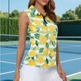 thumbnail image 5 of Uorisanigo Striped Lemon Women's Golf Top Size 2XL Soft Relaxed Hiking Running Workout Tops Zip Up Collar Sleeveless Daily Wear Athletic Tops for Women, 5 of 7